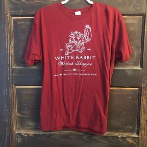 Bespoke Size L White Rabbit Watch Shop Maroon Disney Alice In Wonderland